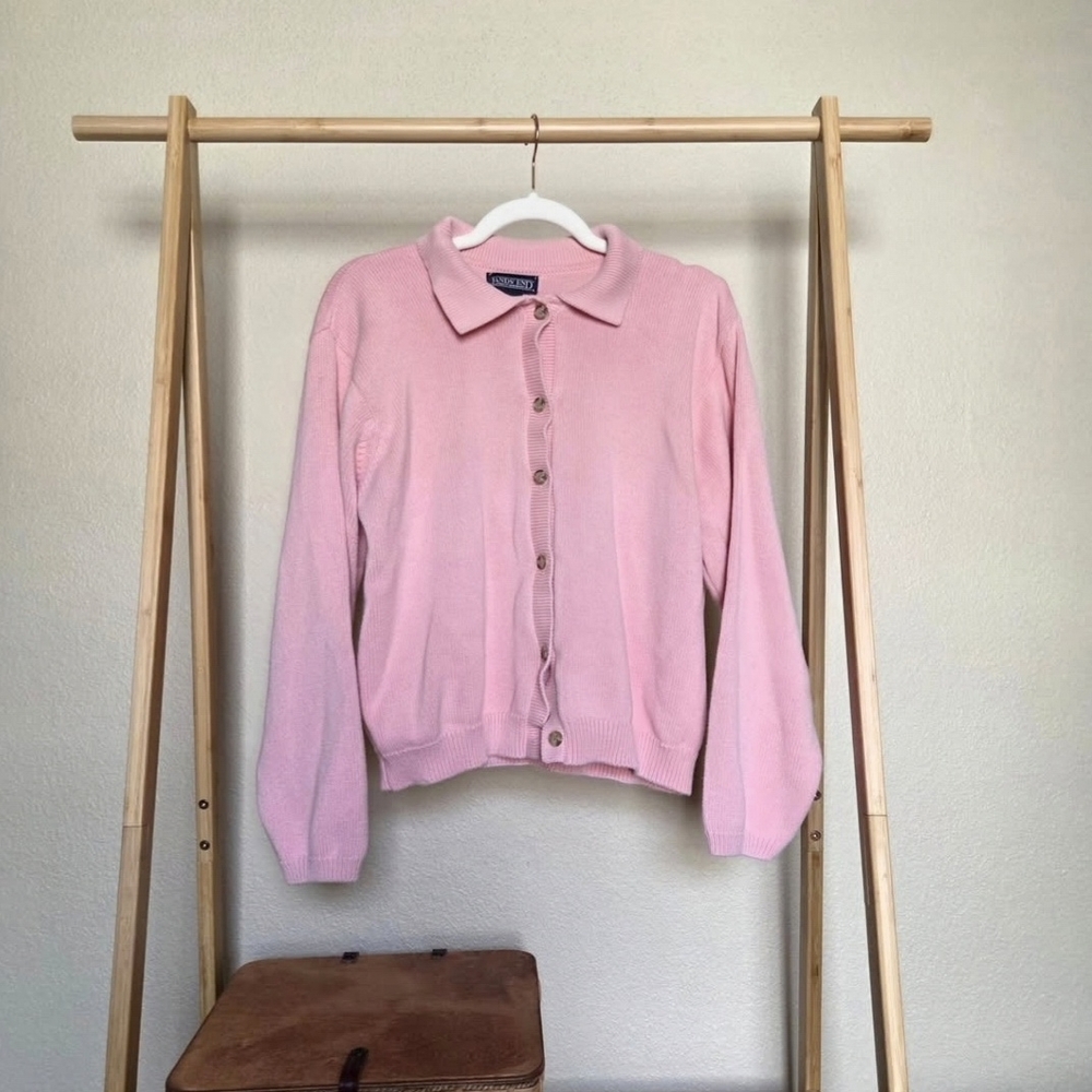 Pink Button-Up Cardigan
